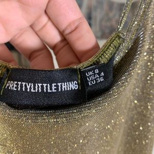 gold strappy glitter midaxi dress